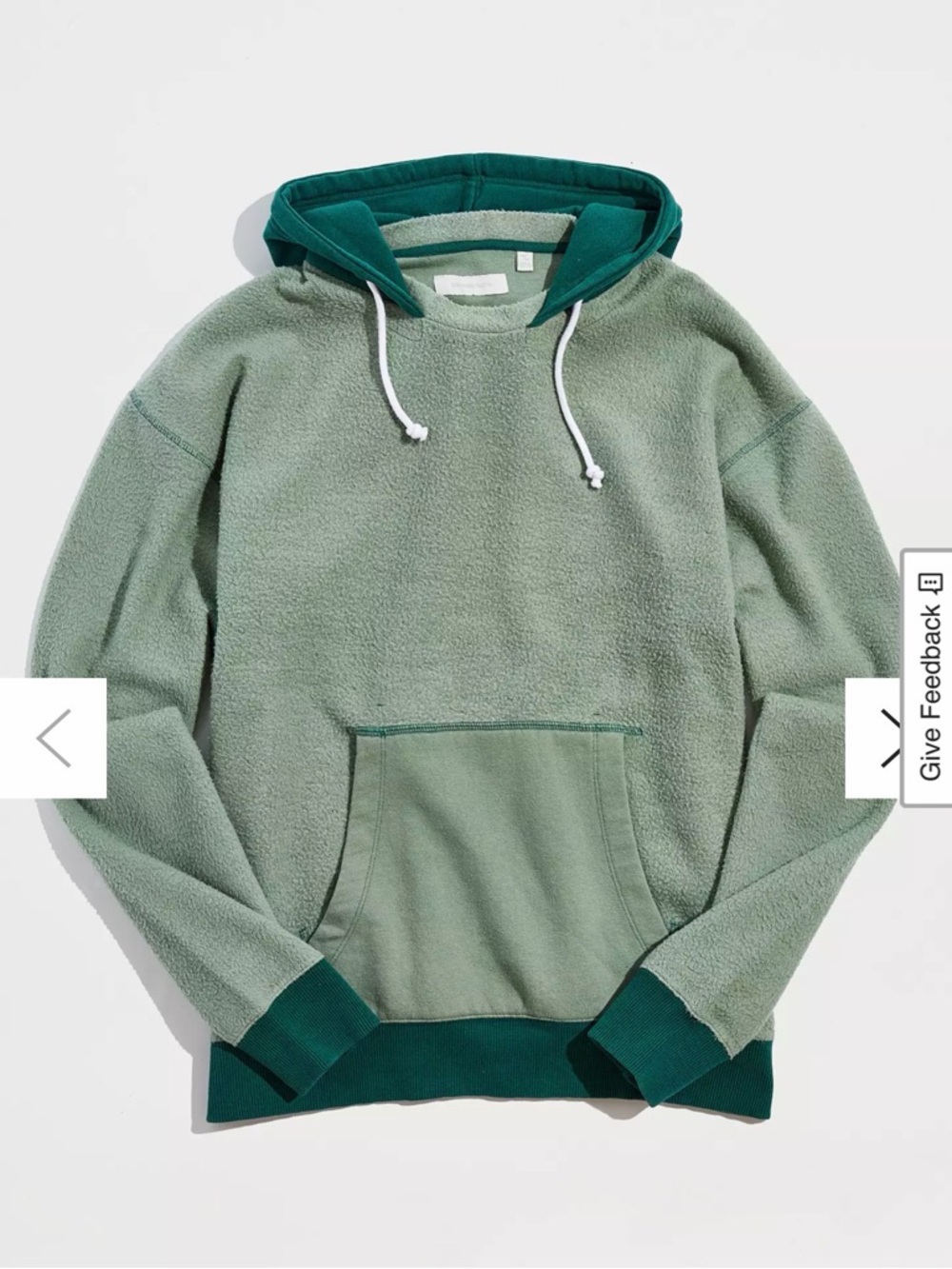 Urban Outfitters Two-Tone Green Fleece Hoodie